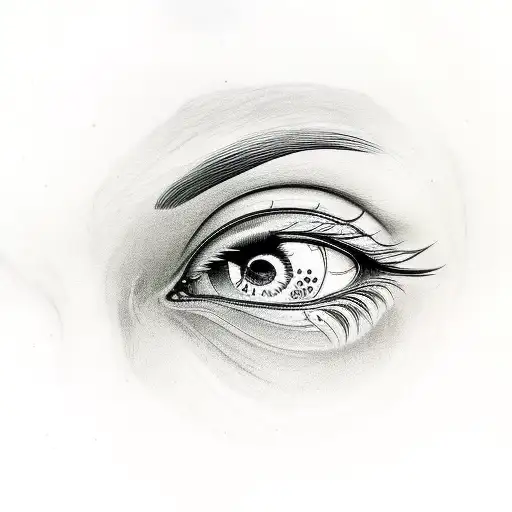 Psychedelic Outline Of Eye And Eyebrow