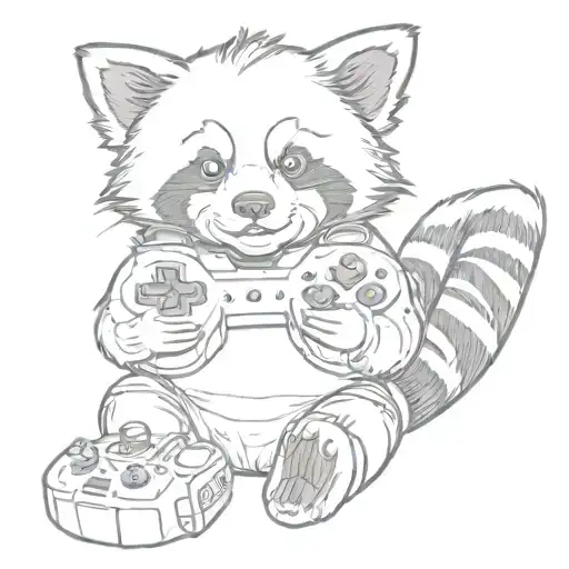 A Red Panda Playing A Video Game Controller As If It's A Musical Instrument