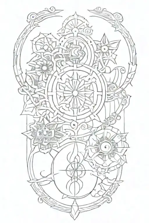 Combine Symbols Of Different Spiritual Beliefs Into A Unique And Harmonious Tattoo Design