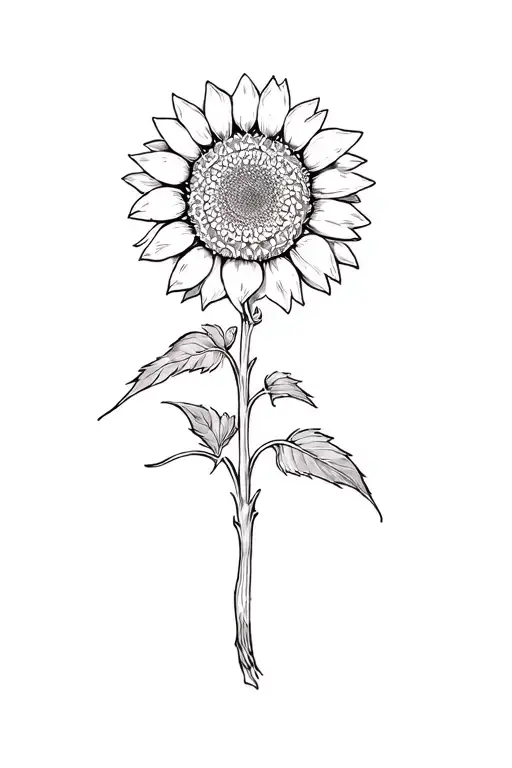 Sunflower With Roman Numerals As Stem