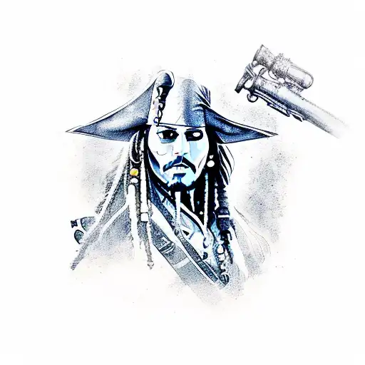 Jack Sparrow Holding Two Revolvers Aimed In Different Directions