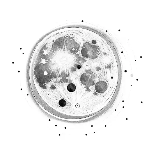 Moon And The Birth Dates Arranged In A Circular Pattern Around It