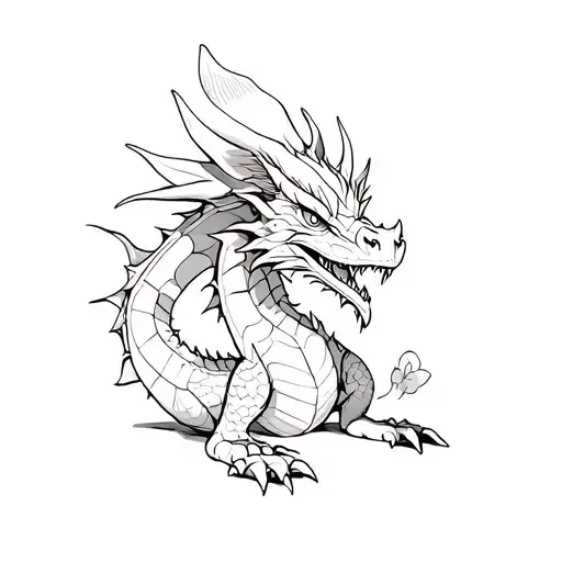 Dragon With A Mushroom Hat On Its Head