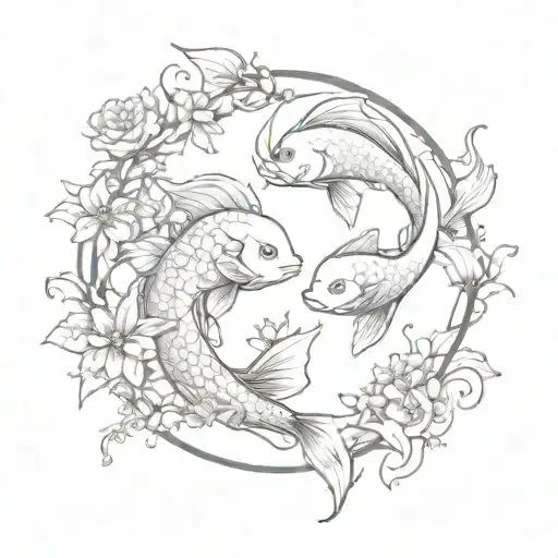 Pisces With Flowers