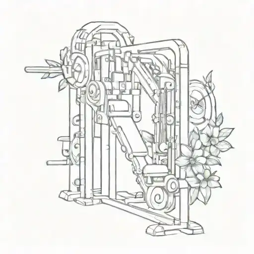 Abstract Gym Equipment Design With A Floral Touch