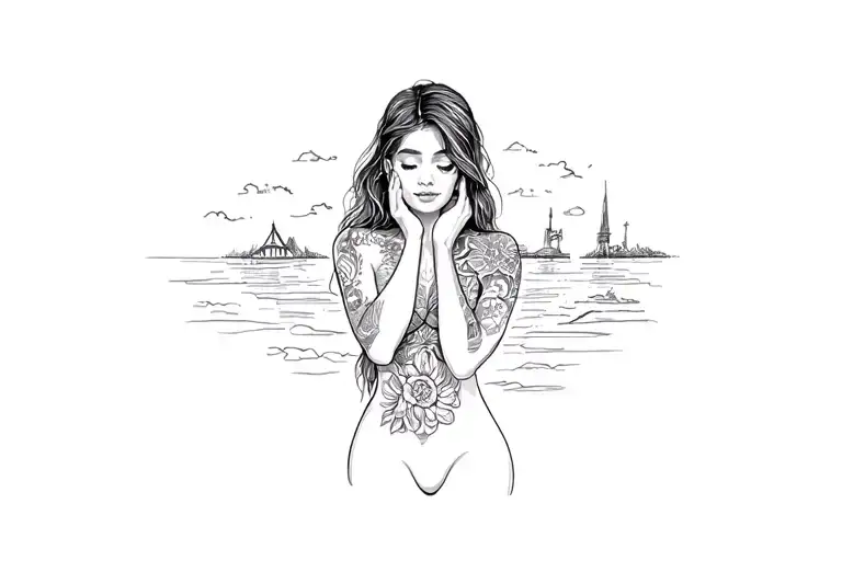 Woman Body Thinking Of Travel Destinations