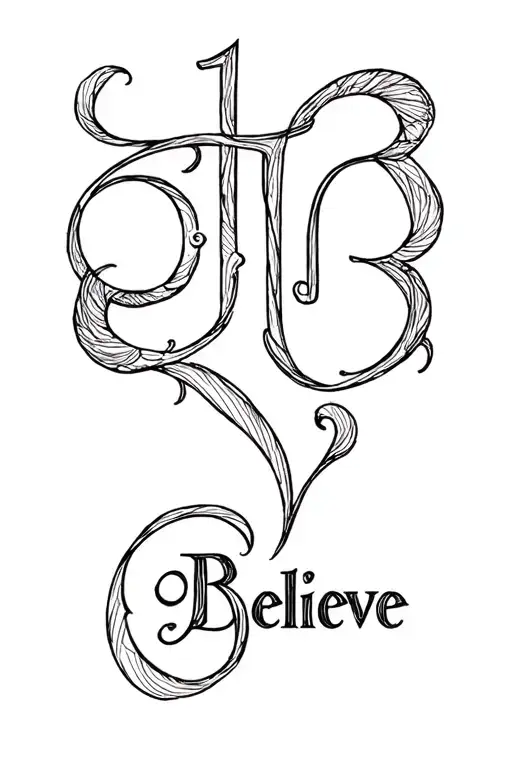 Word Believe Tattoo Of