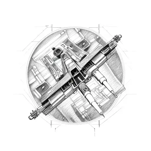 Line Drawing Of An X-wing