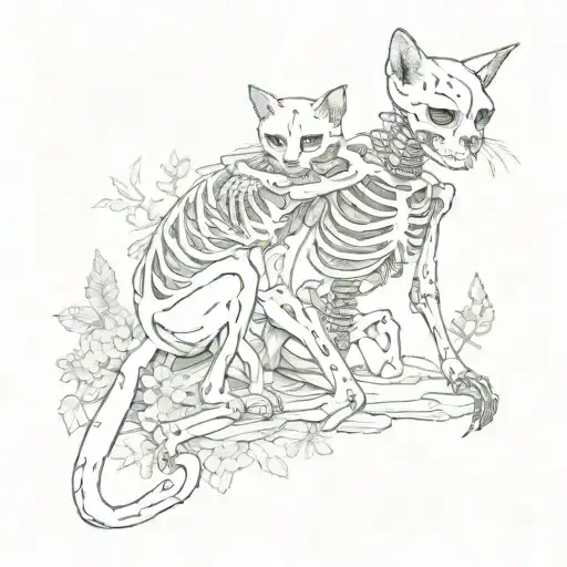 The Skeleton Hugs The Cat