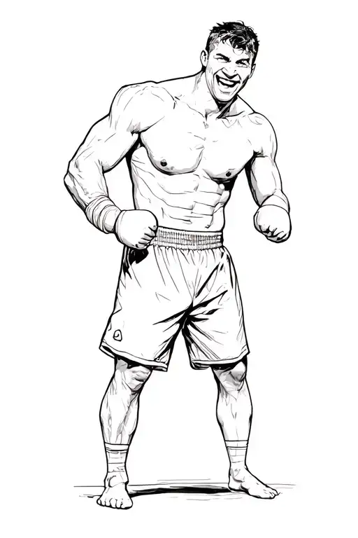 A Boxer Who Is Cheerful And His Hypothetical Opponent Is Shadow Like Herself