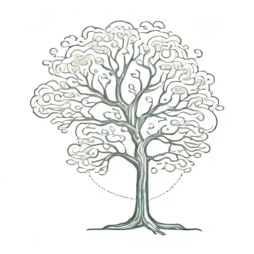 A Tree Silhouette With Smoke Forming Abstract Shapes Around It