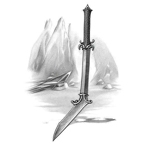 Sword Sticking In A Firepit