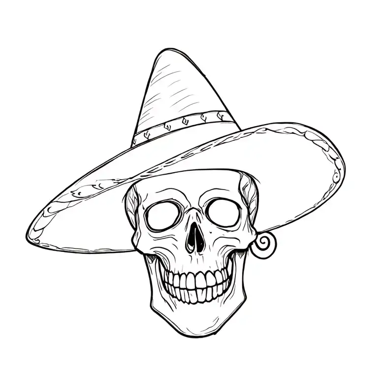 Skull With Sombrero On