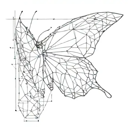 Geometric Butterfly One Wing Made Of Pi