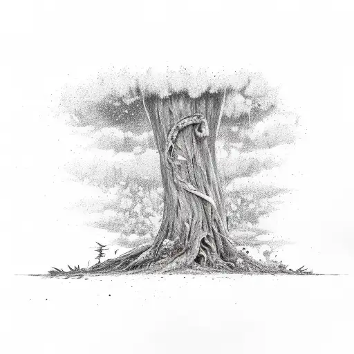 Sapling Sprouting Out Of Tree Stump