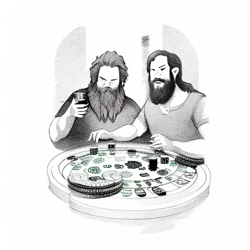 Mountain Man And 600 Pound Dire Wolf Play Poker With A Bottle Of Whiskey In An Old Mountain Cabin