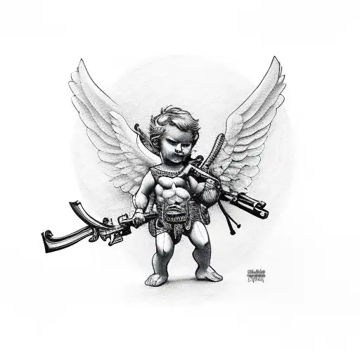 Cupid With Gun Hand