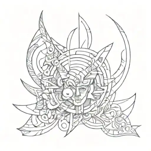 Neo-trible Abstract Coloured Sleeve