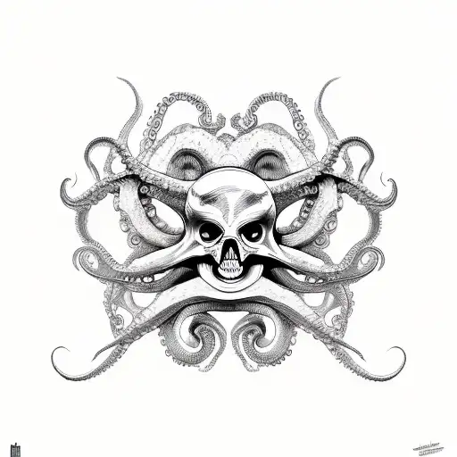 A Octopus With Skull Face