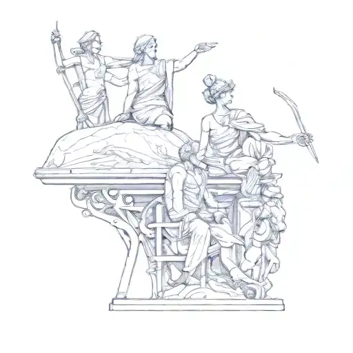 A Statue Of A Group Of People