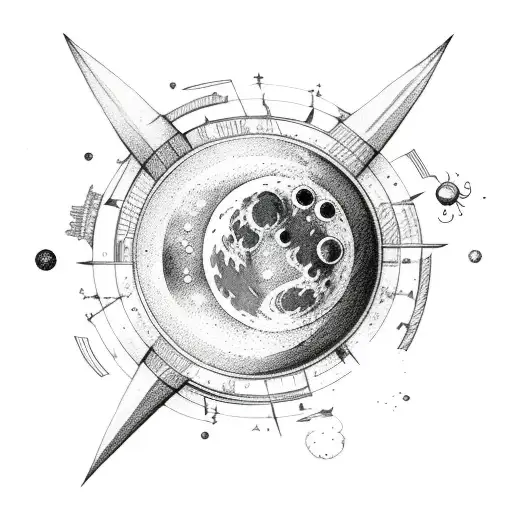 Moon Saturn Sun And Capricorn Constellation