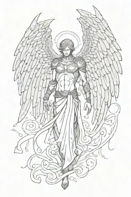 Male Dark Angel Rising Wings Spread