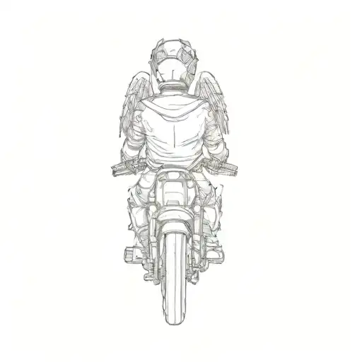 A Motorcycle Rider With Angel Wings