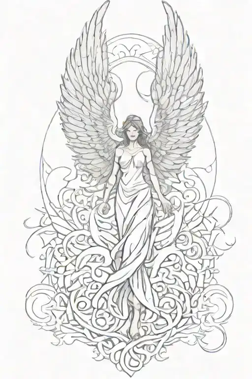 Angel Rising Wings Spread