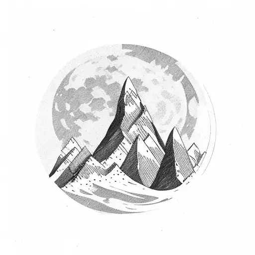 Mountains Scandinavia Moon