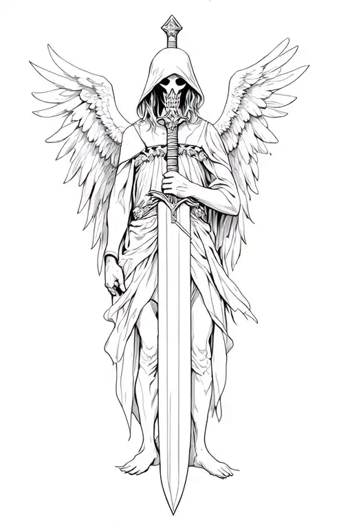 Headless Angel Holding A Sword