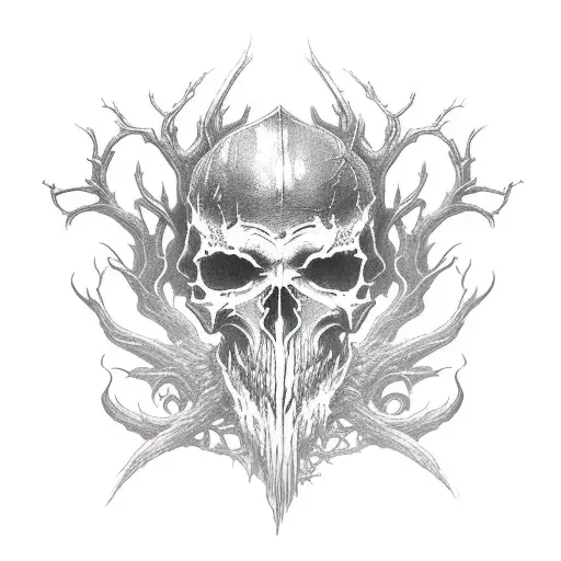 Elden Ring Logo With Bloodborne Logo And Leshen Skull Mixed Wit The Elden Ring Logo