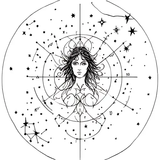 Virgo Zodiac Sign With Star Constellation