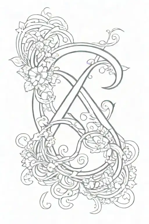 Infinite Symbol With Initial Letter A Minimalist