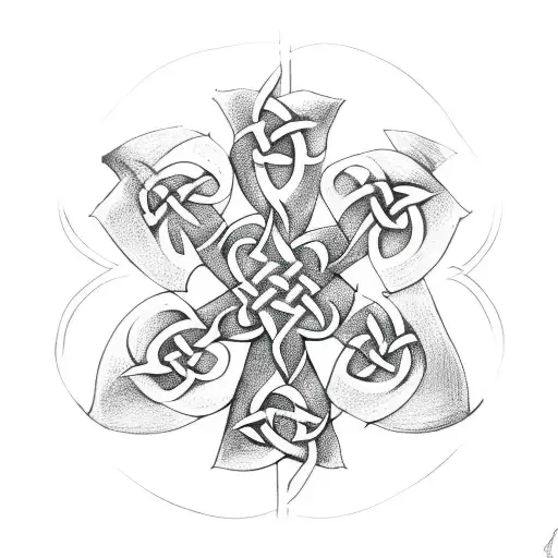 Shamrock With Celtic Cross