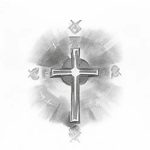 Christian Cross Cross With Familie Written