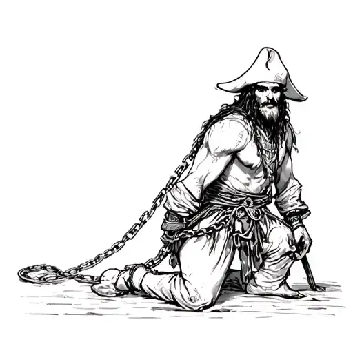 Pirate In Chains And On His Knees And I Begged Fully Dressed