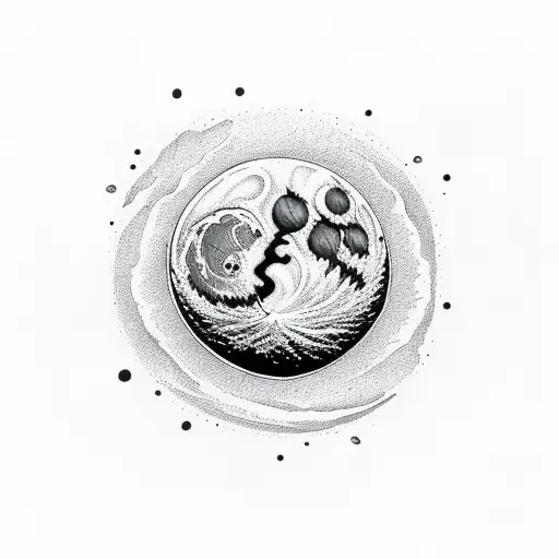 Moon Reflecting Off Ocean With A Fire On Sand