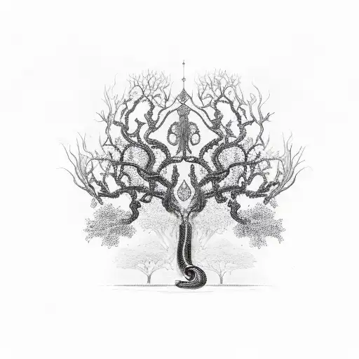 A Gothic Tree With Snake Branches