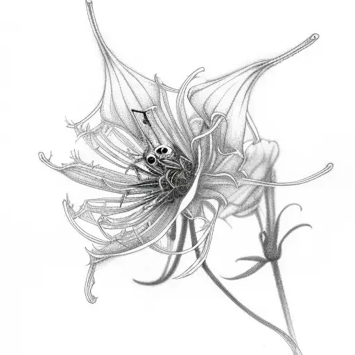 Centipde With Spider Lily