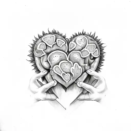 Sunflower Daisy Chicken Nugget In Skull Hands Making A Heart