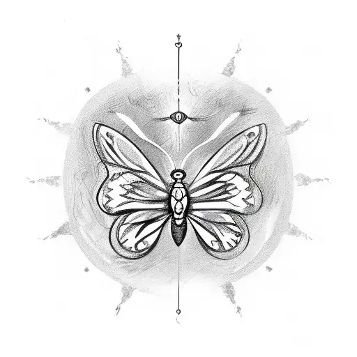 Butterfly With Protection Symbol