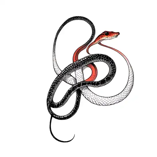 Red-bellied Black Snake Wrapped On Hip