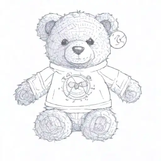 A Teddy Bear Fine Line Details Inspired