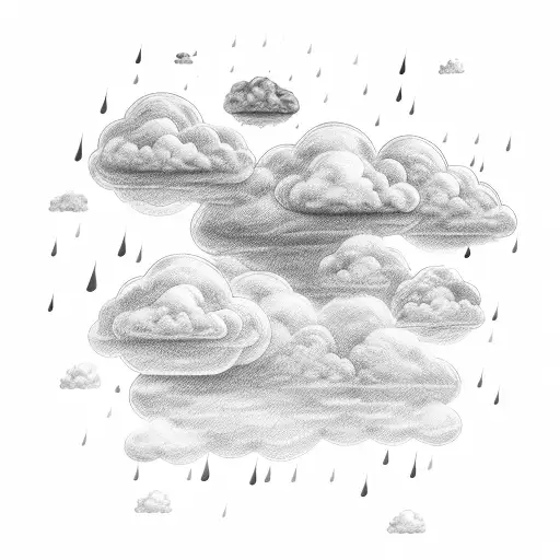 Cloud And Rain With Black Sketch And Letter If