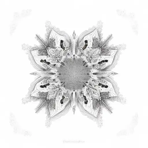 Daisy And Snowflake Ying Yang