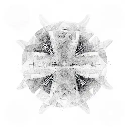 An Abstract Representation Of Zen Philosophy Incorporating Elements Of The Sea