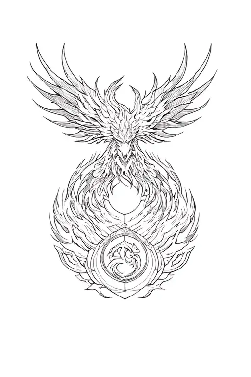 Sun Fire Phoenix Tibetan Node Of Infinity
