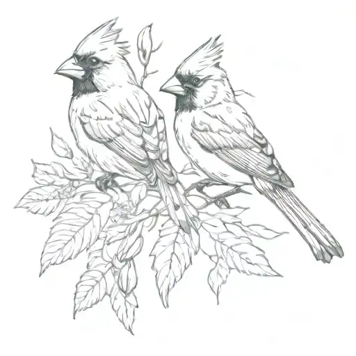 Cardinal And A Sparrow