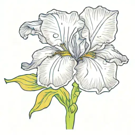 A Colorful Iris Flower With Music Notes As Petals