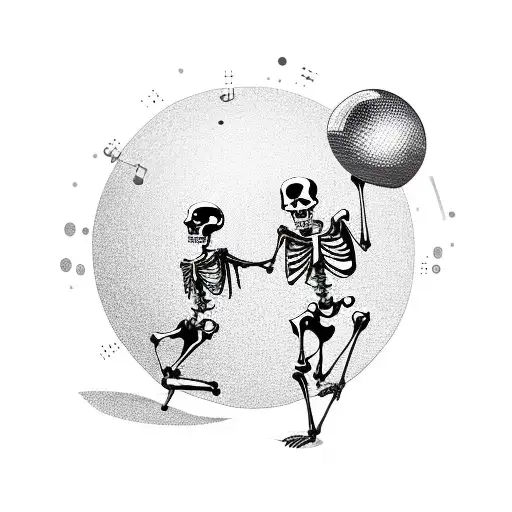 Two Skeleton Dancing Under Disco Ball